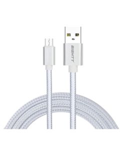 CABLE EIGHTT USB A MICROUSB 1MTS TRENZADO DE NYLON PLATA. CARCASA DE ALUMINIO