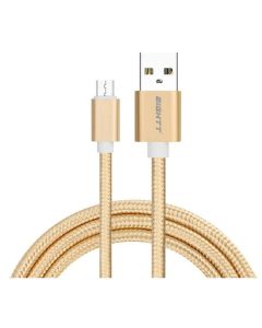 CABLE EIGHTT USB A MICROUSB 1MTS TRENZADO DE NYLON ORO. CARCASA DE ALUMINIO