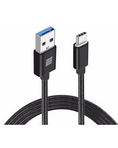 CABLE EIGHTT USB 3.0 A TYPE C 1MTS TRENZADO DE NYLON NEGRO