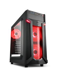 CAJA SHARKOON VG6-W ATX 2XUSB3.0 SIN FUENTE RED