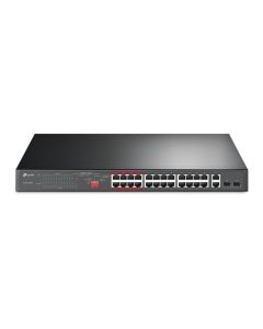 SWITCH TP-LINK 24 PORT 10/100 + 2PORT GIGABIT UNMANAGED POE+