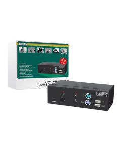 KVM DIGITUS SWITCH 1USER 2 PC (POR PS/2 O USB) INCLU. 2 CABLE SET 1,8M