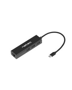 ADAPTADOR NATEC BUTTWEFLY USB-C A RJ45 GIGABIT CON 3XUSB 2.0