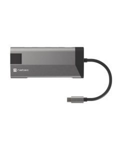ADAPTADOR NATEC FOWLER PLUS USB-C->3XUSB 3.0,HDMI 4K,USB-C PD,RJ45,SD,MSD