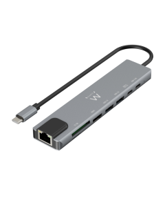 HUB EWENT USB 3.2 GEN1 USB-C DOCK 8-1 HDMI 4K 2XUSB-C 2XUSB-A LAN CARD READER