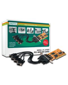 TARJETA PCI DIGITUS 4 PUERTOS EN SERIE DSUB 9M CON SOPORTES