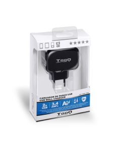 CARGADOR PARED USB TQWC-1S02 2xUSB 3.4 A(TOTAL) AI-TECH NEGRO
