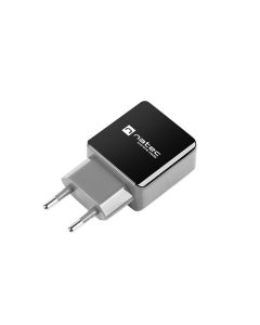 CARGADOR NATEC 2XUSB 2.1A 110 240V NEGRO GRIS