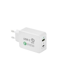 CARGADOR NATEC USB-C Y USB PD 5V 3A QUICK CHARGE 3.0 33W BLANCO