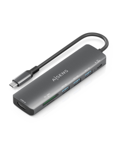 USB-C DOCK AISENS 7 EN 1 USB-C A HDMI 3XUSB-A USB-C PD 100W SD MICRO SD