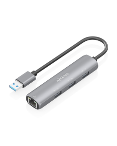 USB3.0 DOCK AISENS USB-A A ETHERNET GIGABIT HUB 3XUSB-A GRIS 15CM