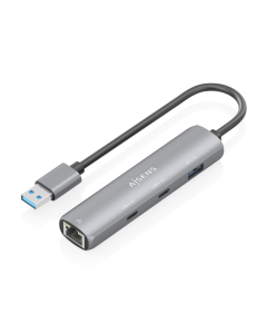 USB3.0 DOCK AISENS USB-A A ETHERNET GIGABIT HUB 2XUSB-C+1XUSB-A GRIS 15CM