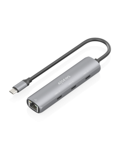 DOCK AISENS USB-C A ETHERNET GIGABIT HUB 3XUSB-C GRIS 15CM