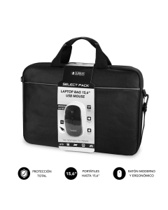 KIT MALETIN+RATON SUBBLIM LAPTOP BAG 15,6" NEGRO