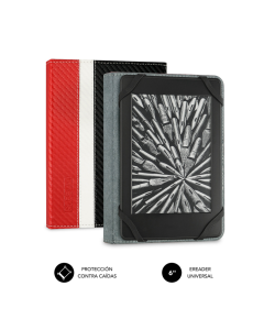 FUNDA EBOOK SUBBLIM CLEVER CASE 6" RED