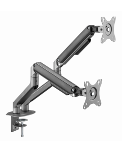 BRAZO DE MONITOR GEMBIRD PARA 2 PANTALLAS DE ESCRITORIO GRIS ESPACIAL