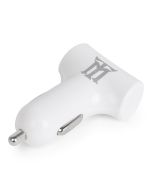 CARGADOR USB MAILLON COCHE PREMIUM 4,8A BLANCO 2 CONECTORES