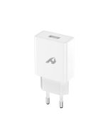 ADAPTADOR DE RED ENJOY 1 USB QC 30 5V/3A, 9V/2A, 12V/15A 18W MAX BLANCO