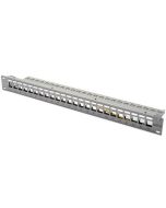 PATCH PANEL DIGITUS MODULAR APANTALLADO 24 PUERTAS 1U RACK GRIS