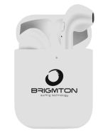 AURICULARES BRIGMTON CON BASE DE CARGA BLANCO BLUETOOTH