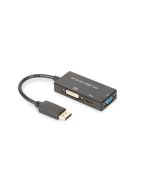 CONVERSOR DIGITUS DISPLAYPORT DP - HDMI+DVI+VGA M-H/H/H 0,2M 3 1 CE DORADO NEGRO