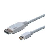 CONVERSOR DIGITUS VIDEO DisplayPort mini DP-DP M/M 2m w/interlock DP blanco