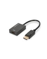 CONVERSOR DIGITUS VIDEO DISPLAYPORT HDMI TIPO A M/F 0.2M W/INTERLOCK DORADO NEGR
