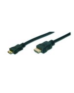 CONVERSOR DIGITUS VIDEO HDMI TIPO C - TIPO A M/M 3M ULTRA HD 24P DORADO NEGRO