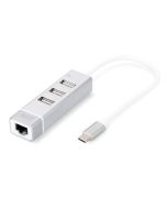 CONVERSOR HUB DIGITUS USB-C TO 3 PUERTOS USB A/F 1X RJ45 10/100
