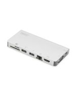 CONVERSOR HUB DIGITUS 8 MULTIPUERTO 2 X VIDEO 2X USB-C 2X USB3.0 RJ45 2X SD