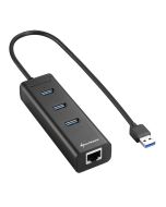 HUB USB SHARKOON 3X3.0 RJ45 ALUMINIO NEGRO