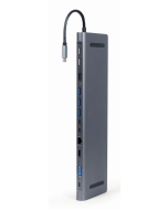 ADAPTADOR MULTIPUERTO GEMBIRD USBC 9EN1 HUB,HDMI,VGA,PD,LECTOR,LAN,AUDIO3,5
