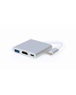 MULTIADAPTADOR GEMBIRD USB TIPO C, PLATEADO