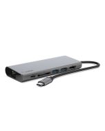 HUB BELKIN TIPO C A 2x USB/ A 1x TIPO C 1x HDMI 1x GBE 1x SD GRIS