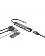 ADAPTADOR 5 IN 1 USB-C  NATEC FOWLER GO 2X USB 3.0 HUB, HDMI 4K, USB-C PD