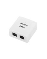 ROSETA DE SUPERFICIE LANBERG CAT.6 UTP 2X TOMA RJ45 BLANCO
