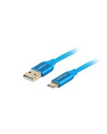 CABLE USB LANBERG 2.0 MACHO/USB C MACHO QUICK CHARGE 3.0 1M AZUL
