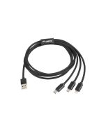 CABLE LANBERG 3EN1 USB USB-C MACHO,MICRO USB MACHO, LIGHTNING MACHO NEGRO 1.8M