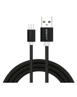 CABLE EIGHTT USB A MICROUSB 1MTS TRENZADO DE NYLON NEGRO. CARCASA DE ALUMINIO