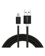 CABLE EIGHTT USB A LIGHTNING 1M TRENZADO DE NYLON NEGRO. CARCASA DE ALUMINIO