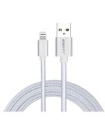 CABLE EIGHTT USB A LIGHTNING 1M TRENZADO DE NYLON PLATA. CARCASA DE ALUMINIO