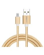 CABLE EIGHTT USB A LIGHTNING 1M TRENZADO DE NYLON ORO. CARCASA DE ALUMINIO