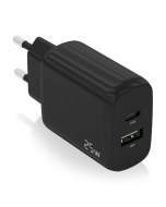CARGADOR AISENS 25W 1XUSB-C PD3.0 1XUSB-A QC3.0 NEGRO