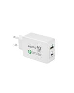 CARGADOR NATEC USB-C Y USB PD 5V 3A QUICK CHARGE 3.0 33W BLANCO