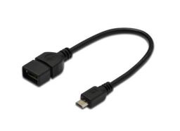 CABLE DIGITUS ADAPTADOR USB 2.0 OTG tipo micro B - A M/H 0,2m sw