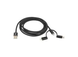 CABLE USB LANBERG 3EN1/USB-C MACHO,MICRO USB MACHO,LIGHTNING MACHO 1.8M