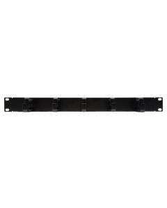 ORGANIZADOR DE CABLES METALICO NANOCABLE 5 ANILLOS 19" 1U NEGRO