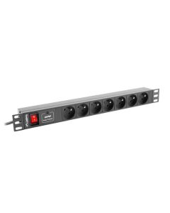 REGLETA LANBERG 1U 10A RACK 19 7X SOCKET NEGRO 2M
