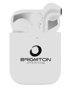 AURICULARES BRIGMTON CON BASE DE CARGA BLANCO BLUETOOTH
