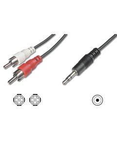 CABLE DIGITUS ADAPTADOR AUDIO JACK 3.5mm - 2x RCA 1,5m CCS 2x0,10/10 M/M
